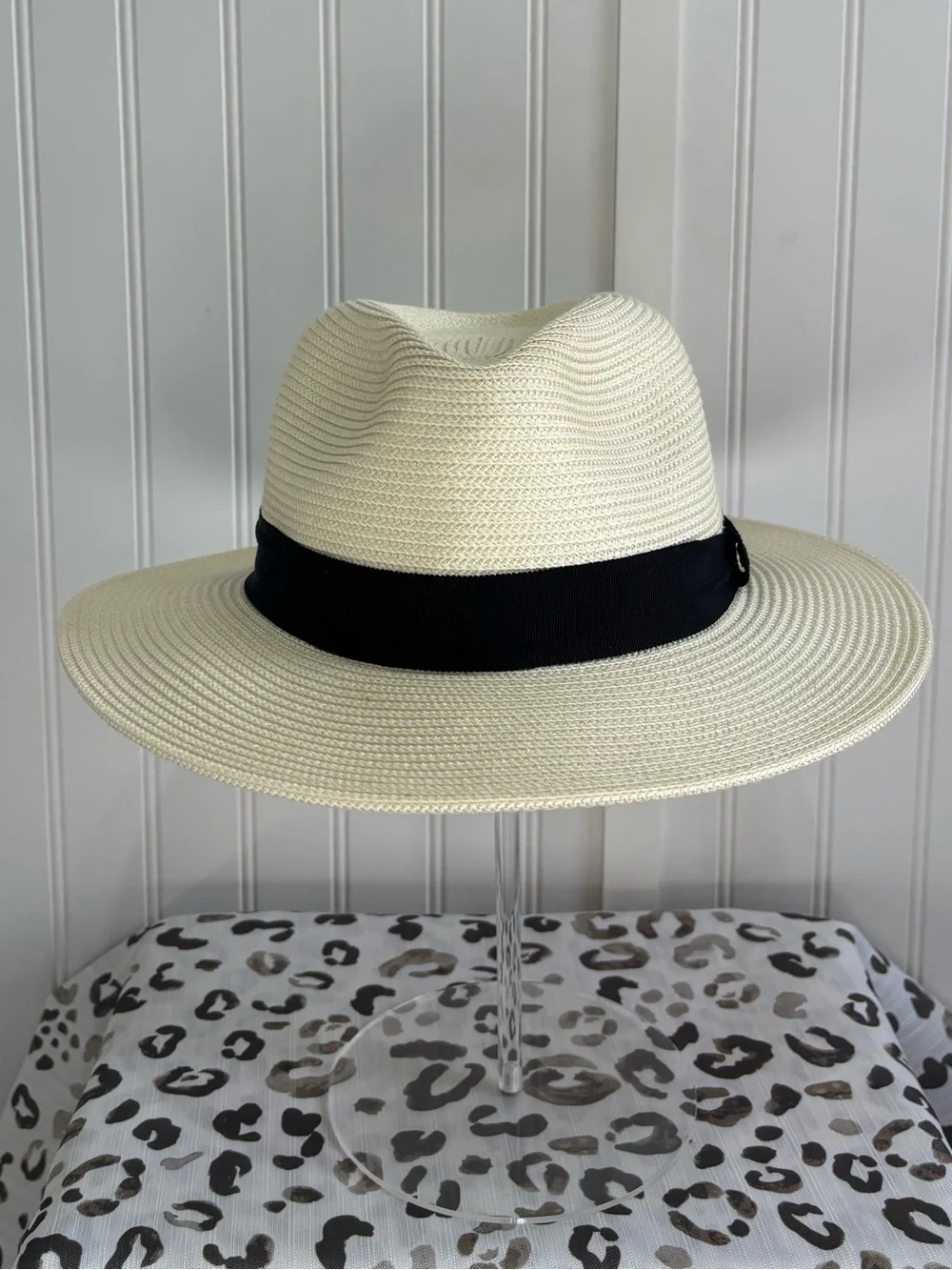 Kooringal Cypress Safari Hat Fedora Wide Brim Sun Hat Ivory/Black Unisex M 58cm